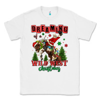 White dreaming of a wild west christmas cowboy santa Classic Tee - MaliasSmallBusiness
