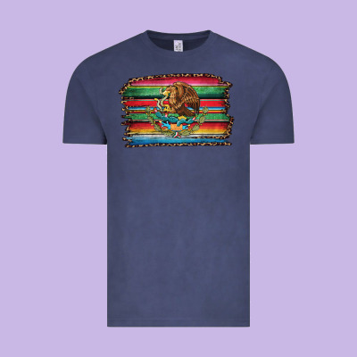 Serape Leopard Mexican Flag Vintage Tee Designed By Jasminsmagicworld