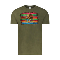 Vintage Olive serape leopard mexican flag Vintage Tee - Jasminsmagicworld