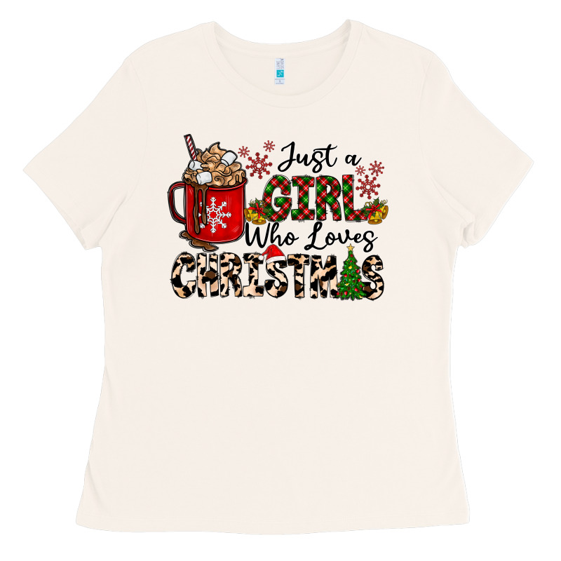 Just A Girl Who Loves Christmas Ladies Tee by CowhideDigitalArt | Teevron