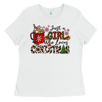White just a girl who loves christmas Ladies Tee - CowhideDigitalArt