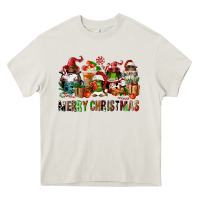 Cream merry christmas coffee afro gnomies Heavy Core Tee - FaDigitalArtStudio