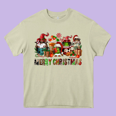 Merry Christmas Coffee Afro Gnomies Heavy Core Tee Designed By Fadigitalartstudio