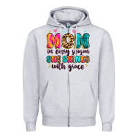 Heather Grey mom in every season she shines with grace Zipper Hoodie - Artiststas
