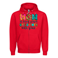 Red mom in every season she shines with grace Zipper Hoodie - Artiststas