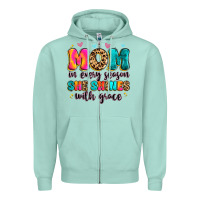 Seafoam mom in every season she shines with grace Zipper Hoodie - Artiststas