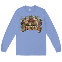 Colony Blue whose bed have your boots under cowboy western Long Sleeve Tee - NancyCooperArtShop
