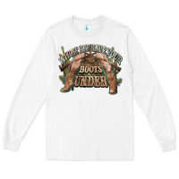 White whose bed have your boots under cowboy western Long Sleeve Tee - NancyCooperArtShop