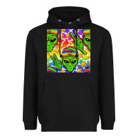 Black Pride LGBTQ+ aliens and stars with rainbow Heavyweight Hoodie - NancyCooperArtShop
