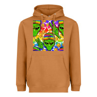 Meerkat Pride LGBTQ+ aliens and stars with rainbow Heavyweight Hoodie - NancyCooperArtShop