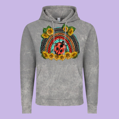 Ladybuy  Rainbow Vintage Hoodie Designed By Barkaloodesign