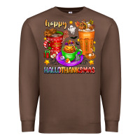 Chestnut Happy Hallothanksmas coffee cups Premium Sweatshirt - texasbilliewilder