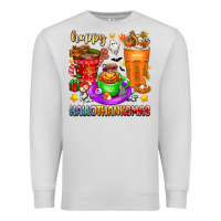 Dove Grey Happy Hallothanksmas coffee cups Premium Sweatshirt - texasbilliewilder