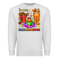 Oatmeal Heather Happy Hallothanksmas coffee cups Premium Sweatshirt - texasbilliewilder