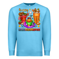 Ocean Blue Happy Hallothanksmas coffee cups Premium Sweatshirt - texasbilliewilder