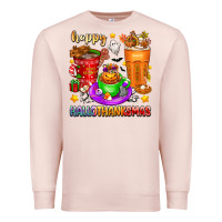 Pale Pink Happy Hallothanksmas coffee cups Premium Sweatshirt - texasbilliewilder