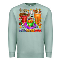 Seafoam Happy Hallothanksmas coffee cups Premium Sweatshirt - texasbilliewilder