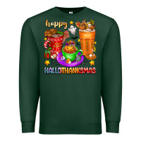 Sports Green Happy Hallothanksmas coffee cups Premium Sweatshirt - texasbilliewilder