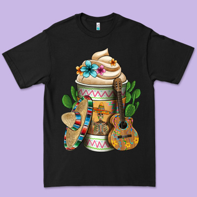 Mexican Hot Coffee Cup Premium Tee Designed By Fadigitalartstudio