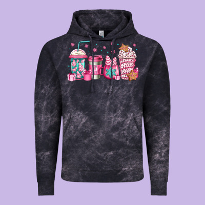 Pink Christmas Coffee Vintage Hoodie Designed By Jasminsmagicworld