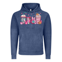Vintage Denim pink Christmas coffee Vintage Hoodie - Jasminsmagicworld