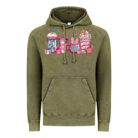Vintage Olive pink Christmas coffee Vintage Hoodie - Jasminsmagicworld