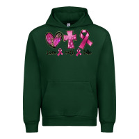 Forest Green Love Faith cure Breast Cancer Urban Hoodie - FaDigitalArtStudio