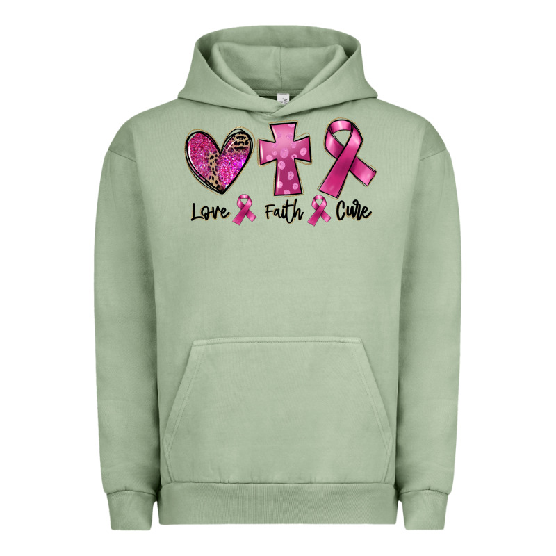 Love Faith Cure Breast Cancer Urban Hoodie by FaDigitalArtStudio | Teevron