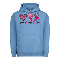 Pigment Pebble Blue Love Faith cure Breast Cancer Urban Hoodie - FaDigitalArtStudio
