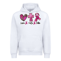 White Love Faith cure Breast Cancer Urban Hoodie - FaDigitalArtStudio