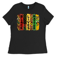 Black junetheenth black livesmatter brush stroke Ladies Tee - HRA Design Shop
