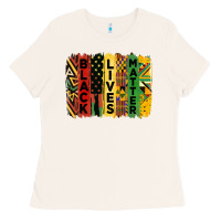 Bone junetheenth black livesmatter brush stroke Ladies Tee - HRA Design Shop