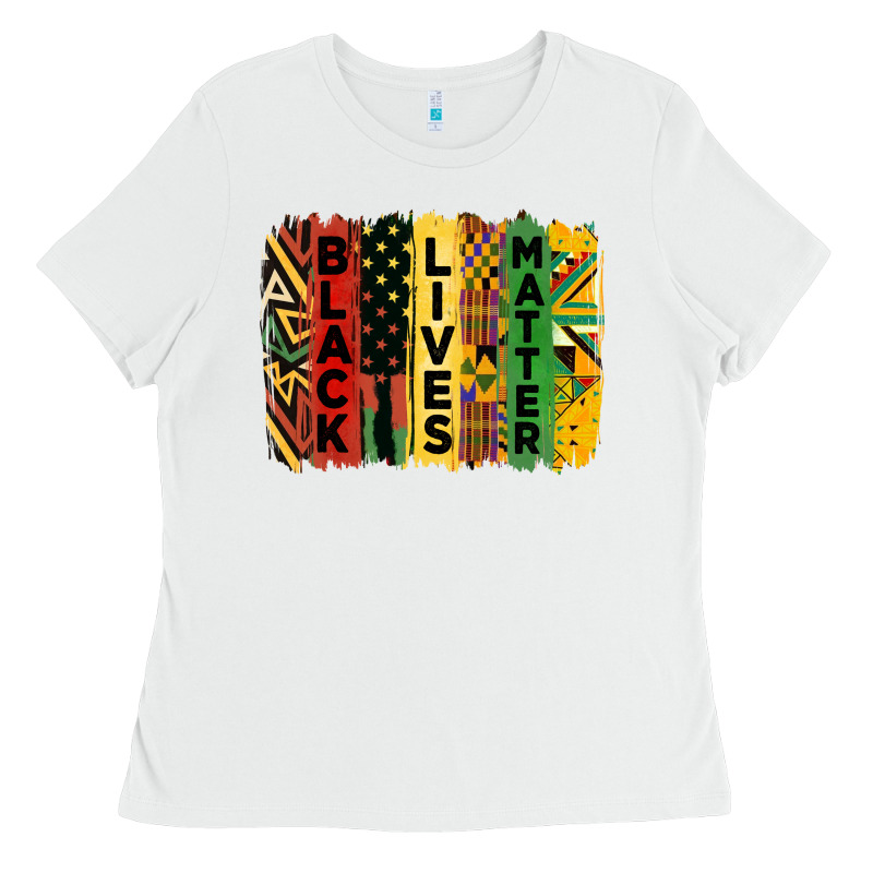 Junetheenth Black Livesmatter Brush Stroke Ladies Tee by HRA Design Shop | Teevron