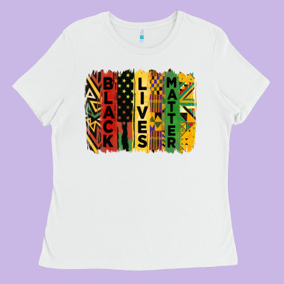Junetheenth Black Livesmatter Brush Stroke Ladies Tee Designed By Hra Design Shop