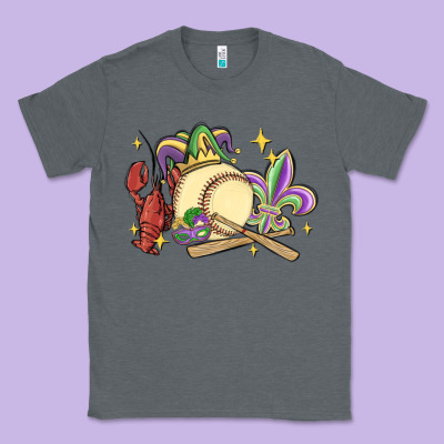Mardi Gras Baseball Classic Tee Designed By Maliassmallbusiness