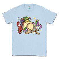 Dusty Blue mardi gras baseball Classic Tee - MaliasSmallBusiness