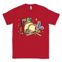 Red mardi gras baseball Classic Tee - MaliasSmallBusiness