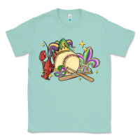 Seafoam mardi gras baseball Classic Tee - MaliasSmallBusiness