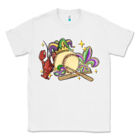 White mardi gras baseball Classic Tee - MaliasSmallBusiness