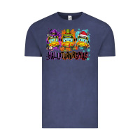 Vintage Denim Happy Hallothanksmas school bus Vintage Tee - NancyCooperArtShop