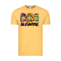 Vintage Mustard Happy Hallothanksmas school bus Vintage Tee - NancyCooperArtShop