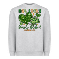 Heather Grey not lucky simply blessed Heavyweight Sweatshirt - MaliasSmallBusiness