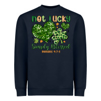 Navy not lucky simply blessed Heavyweight Sweatshirt - MaliasSmallBusiness