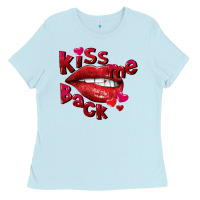 Baby Blue kiss me back Ladies Tee - FaDigitalArtStudio