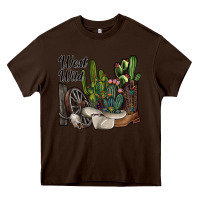 Chocolate Brown west wild Heavy Core Tee - SublimationCraftShop