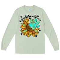 Matcha life is better with cats Long Sleeve Tee - NancyCooperArtShop