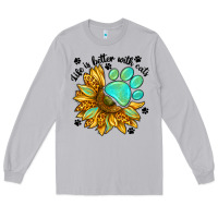 Moon Dust life is better with cats Long Sleeve Tee - NancyCooperArtShop