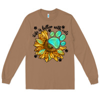 Toasted Coconut life is better with cats Long Sleeve Tee - NancyCooperArtShop