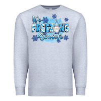 Heather Grey it's freezing season Premium Sweatshirt - texasbilliewilder