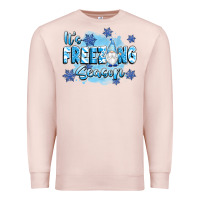 Pale Pink it's freezing season Premium Sweatshirt - texasbilliewilder